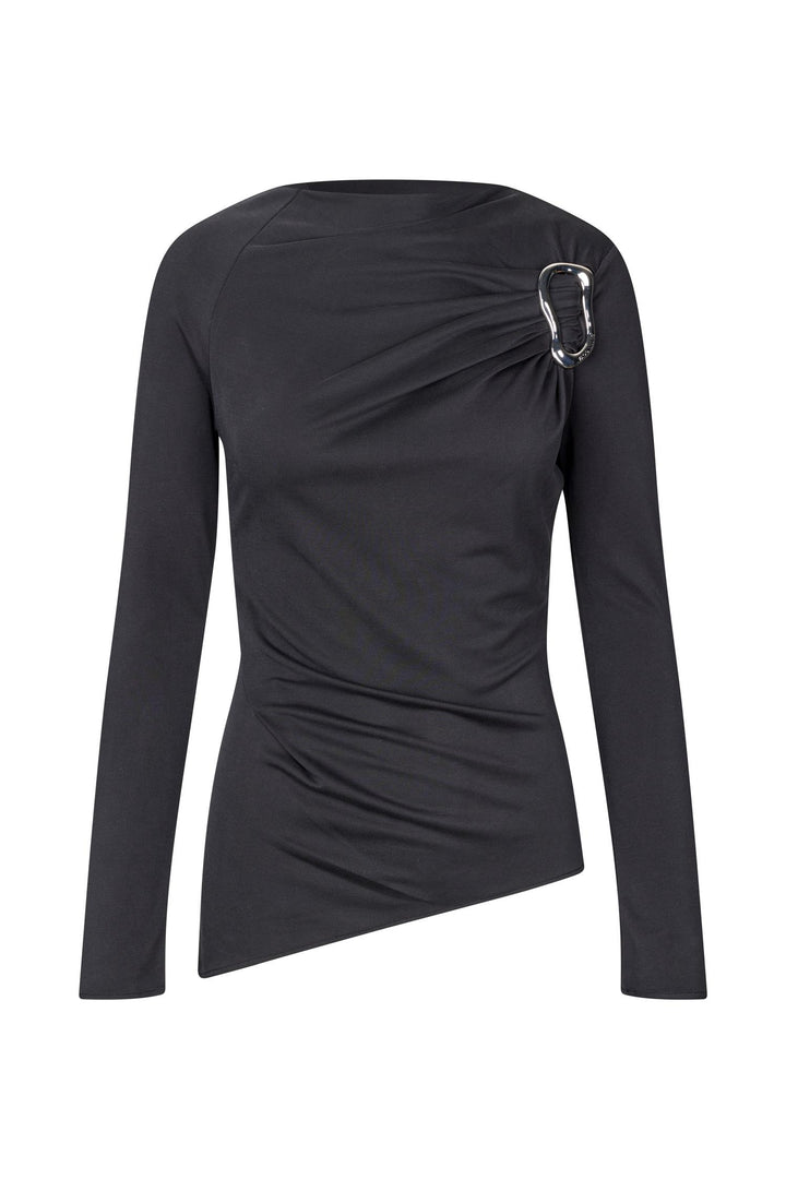 Long Sleeve Top With Fixed Buckle